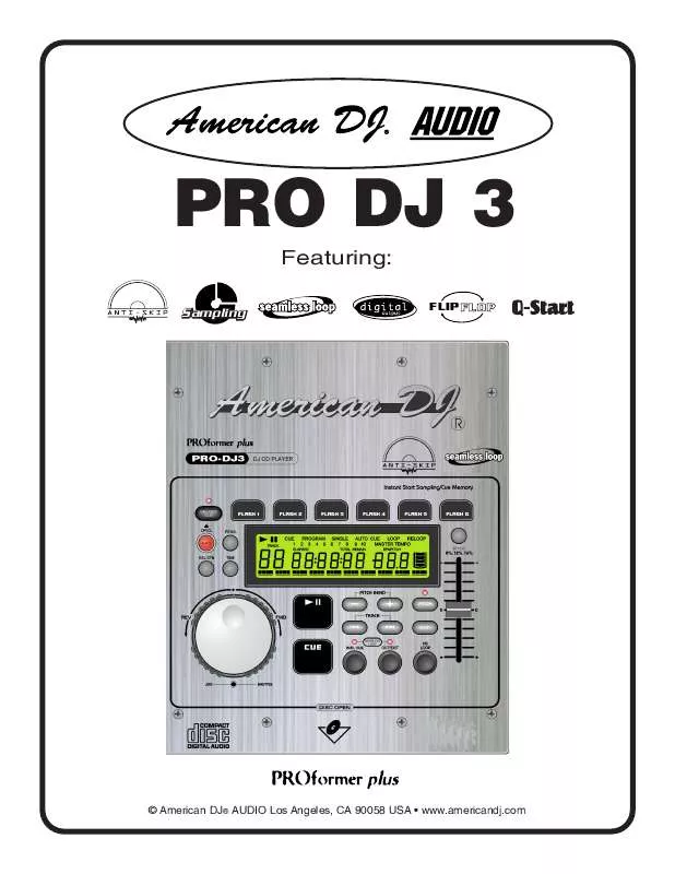 Mode d'emploi AMERICAN AUDIO PRO-DJ3