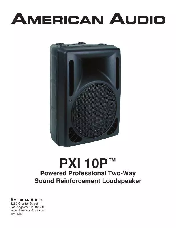 Mode d'emploi AMERICAN AUDIO PXI 10P