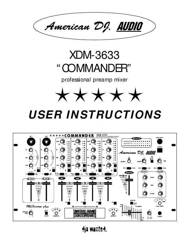 Mode d'emploi AMERICAN DJ XDM-3633 COMMANDER