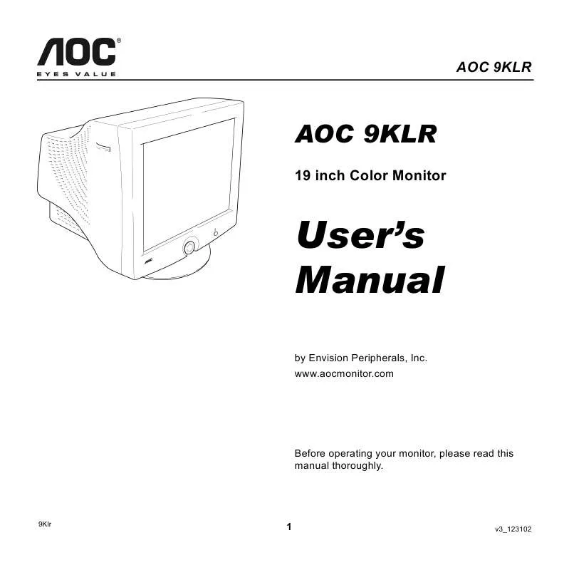 Mode d'emploi AOC 9KLR