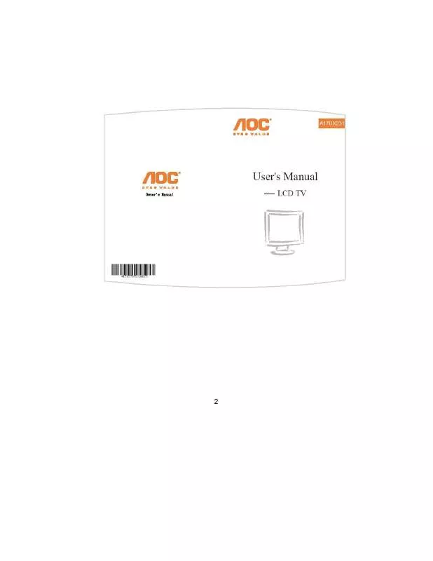 Mode d'emploi AOC A17UX231