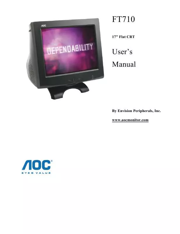 Mode d'emploi AOC FT710