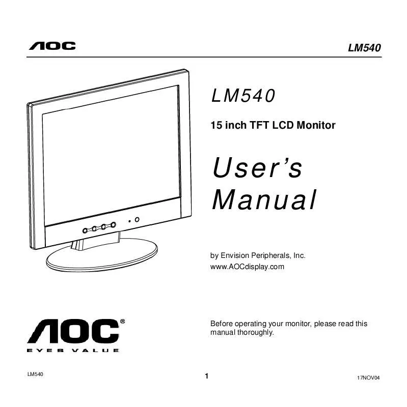 Mode d'emploi AOC LM540