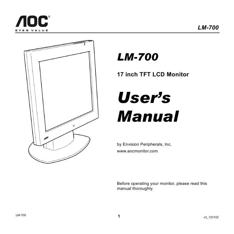 Mode d'emploi AOC LM700