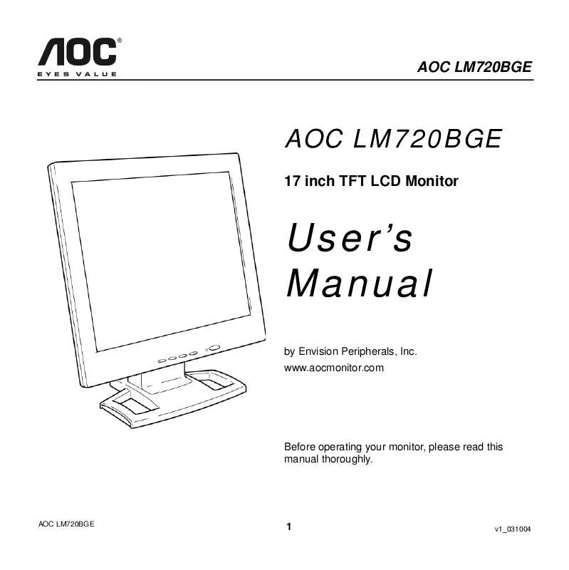 Mode d'emploi AOC LM720BGE