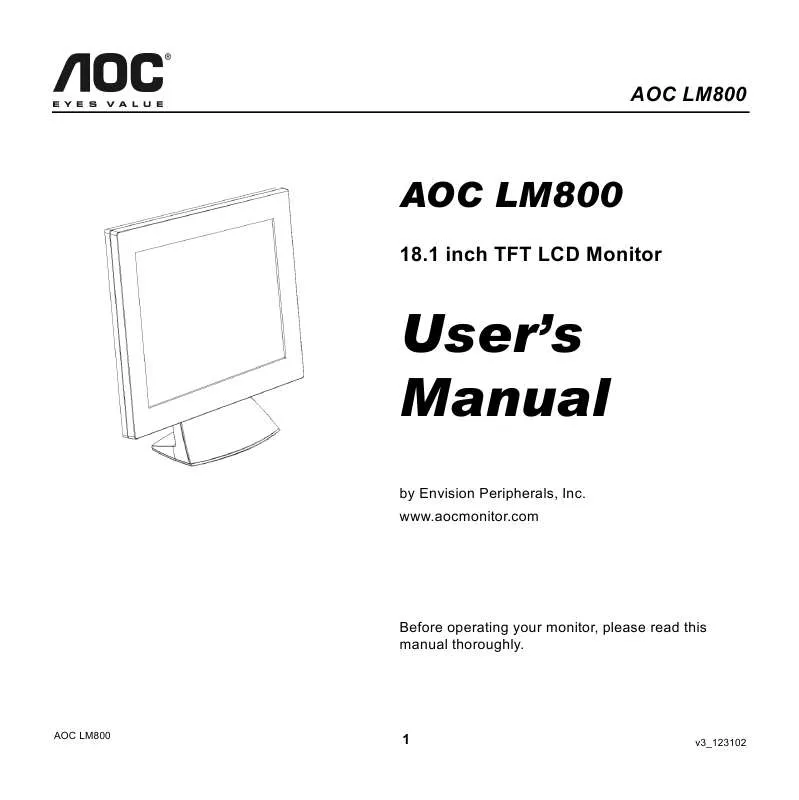 Mode d'emploi AOC LM800