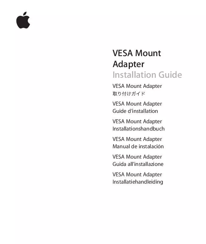 Mode d'emploi APPLE VESA MOUNT ADAPATER