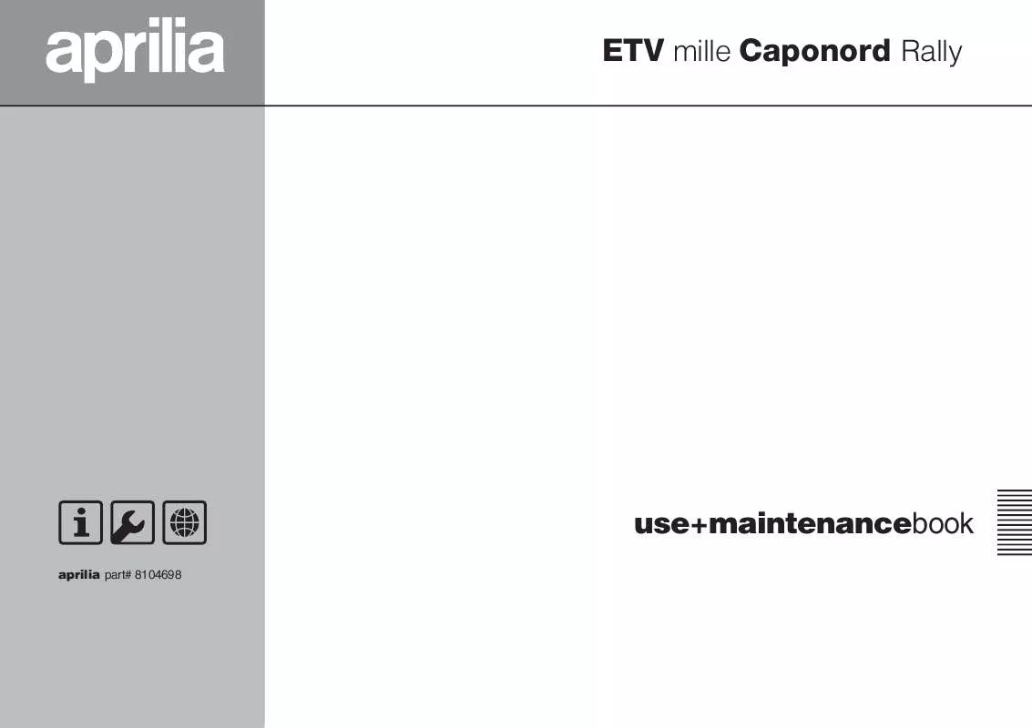 Mode d'emploi APRILIA ETV MILLE CAPONORD RALLY