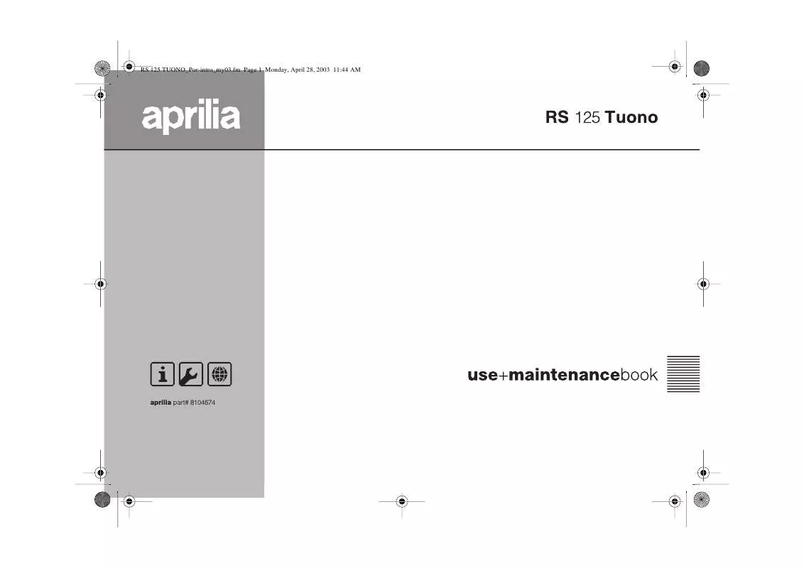 Mode d'emploi APRILIA RS 125 TUONO