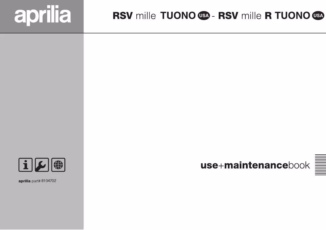 Mode d'emploi APRILIA RSV MILLE R TUONO