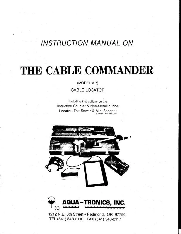 Mode d'emploi AQUA-TRONICS THE CABLE COMMANDER A-7