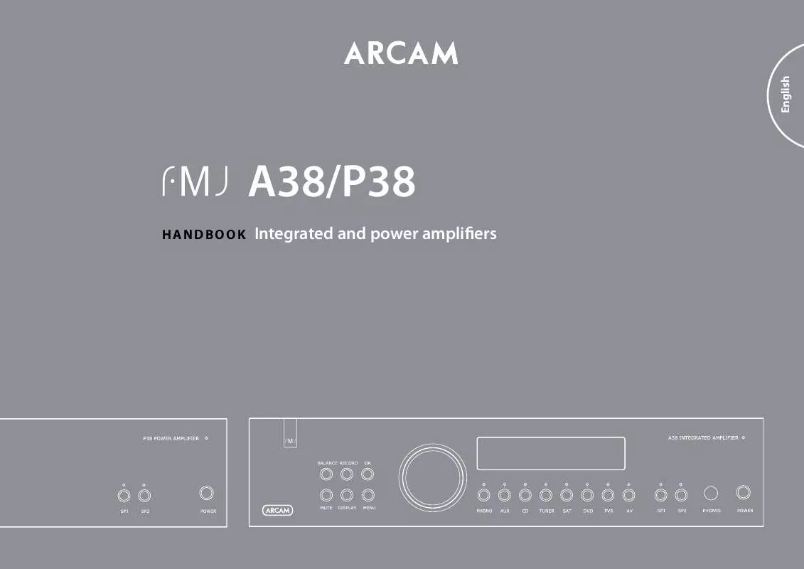 Mode d'emploi ARCAM FMJ A38