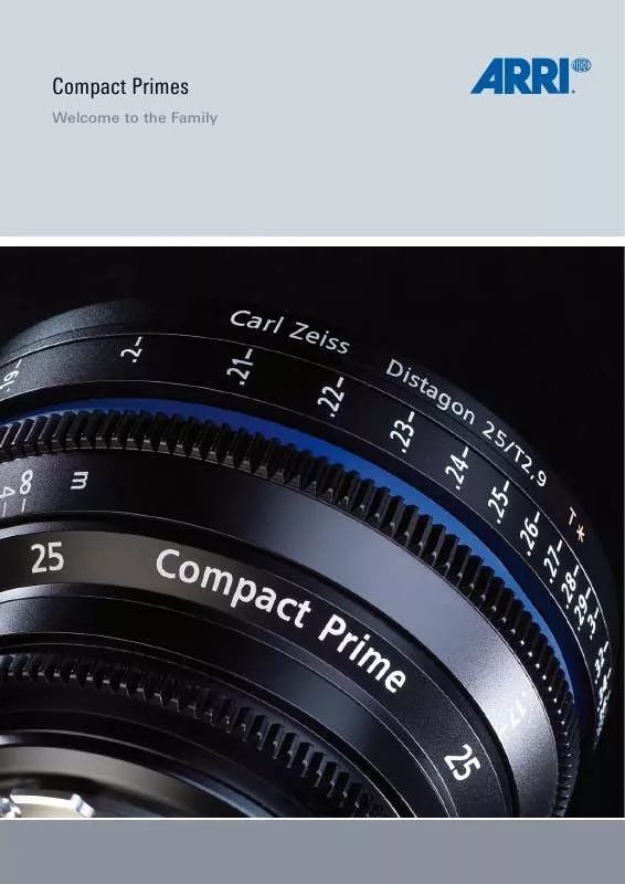 Mode d'emploi ARRI COMPACT PRIMES