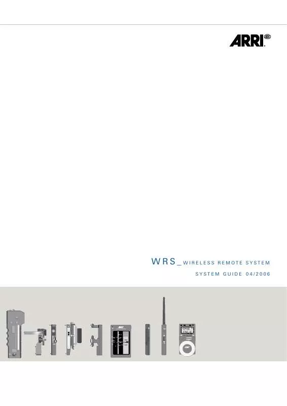 Mode d'emploi ARRI WIRELESS REMOTE SYSTEM