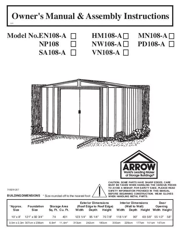 Mode d'emploi ARROW PD108-A