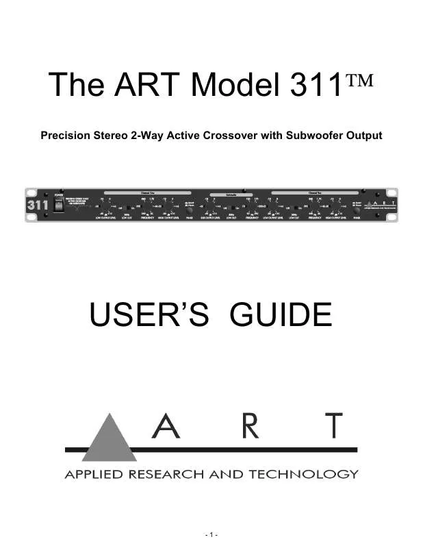 Mode d'emploi ART 311