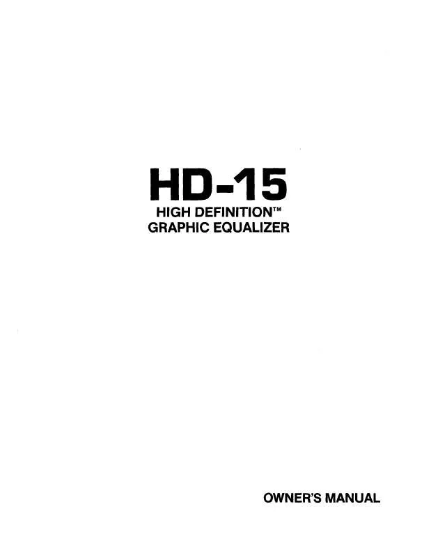 Mode d'emploi ART HD-15