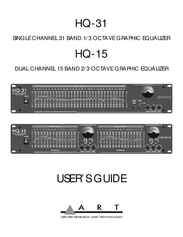 Mode d'emploi ART HQ15