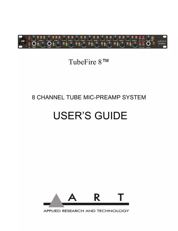 Mode d'emploi ART TUBEFIRE 8