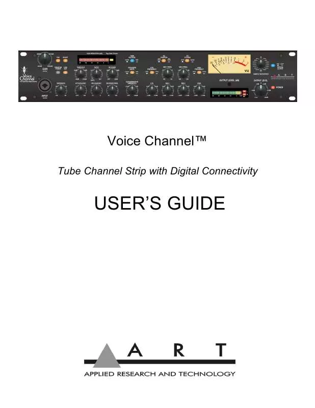 Mode d'emploi ART VOICE CHANNEL