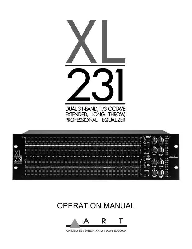 Mode d'emploi ART XL231