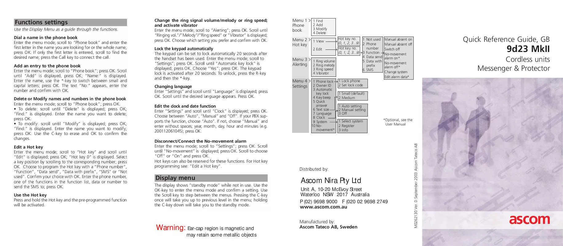 Mode d'emploi ASCOM 9D23 MK II