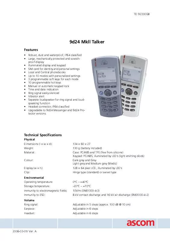 Mode d'emploi ASCOM 9D24 MKII TALKER