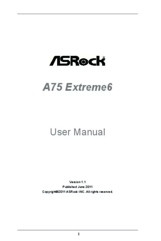 Mode d'emploi ASROCK A75 EXTREME6