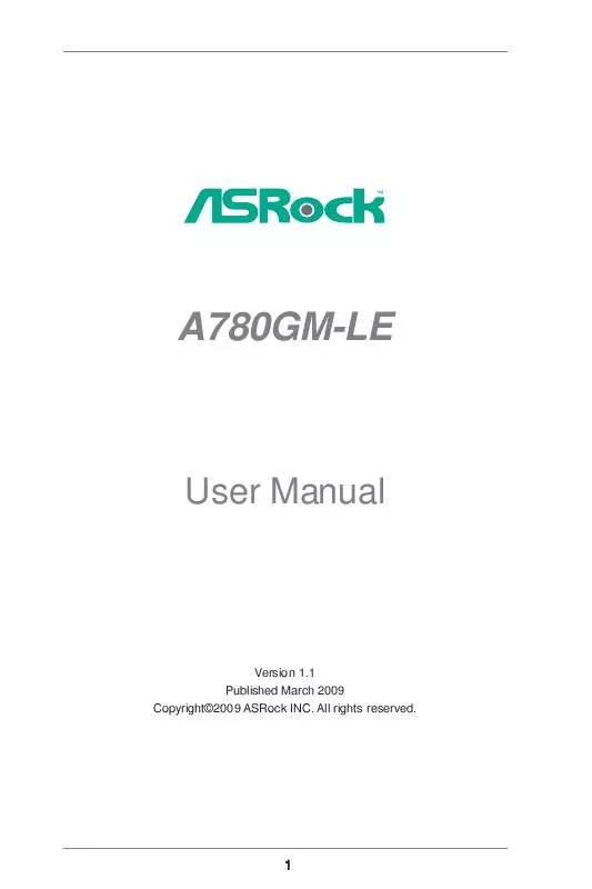 Mode d'emploi ASROCK A780GM-LE