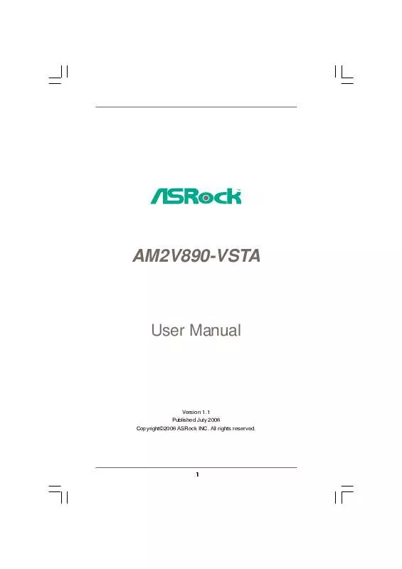 Mode d'emploi ASROCK AM2V890-VSTA