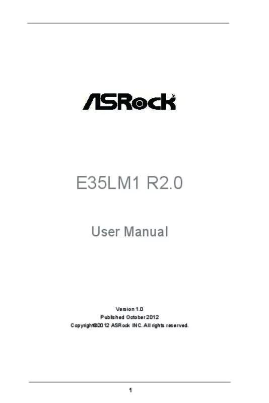 Mode d'emploi ASROCK E35LM1 R2.0