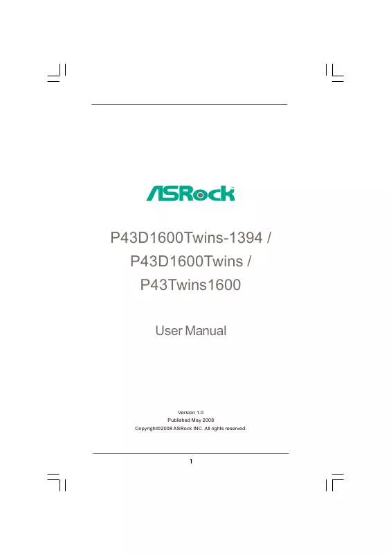 Mode d'emploi ASROCK P43D1600TWINS