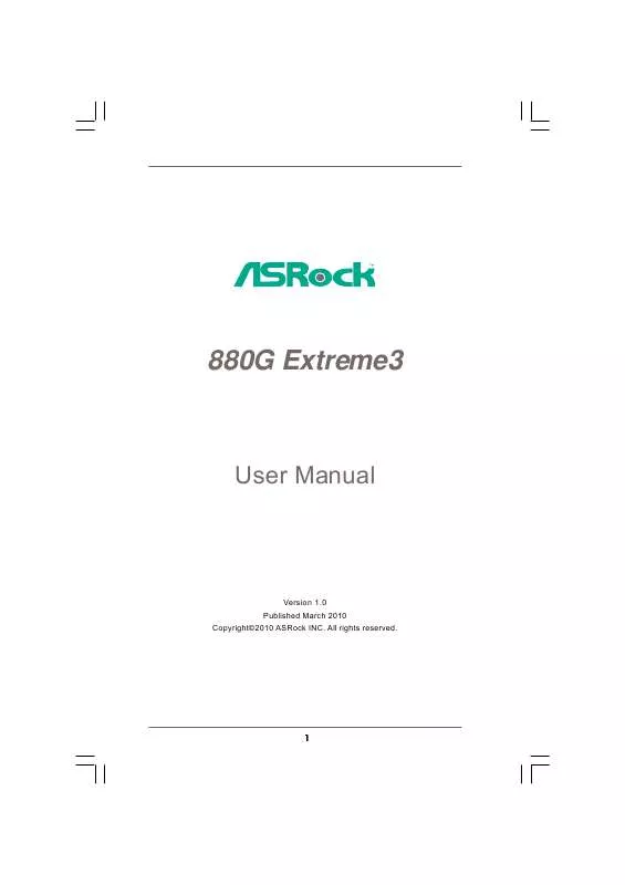 Mode d'emploi ASROCK S880G EXTREME3