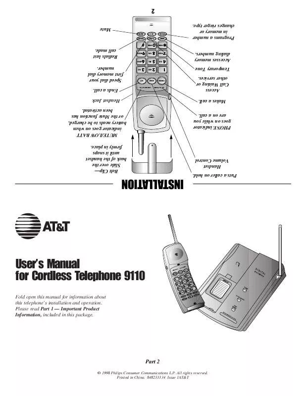 Mode d'emploi AT&T 9110