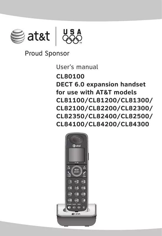 Mode d'emploi AT&T CL82100