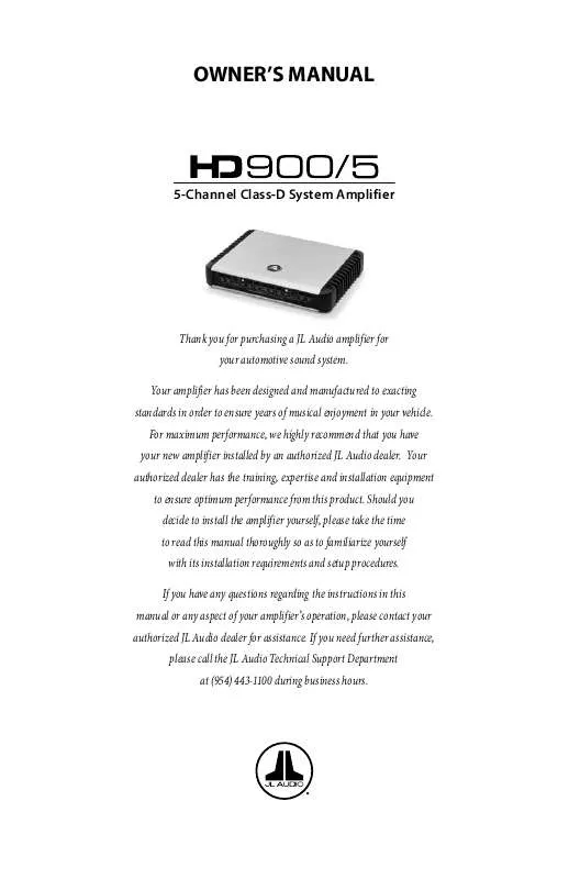 Mode d'emploi AUDIO DESIGN HD900-5
