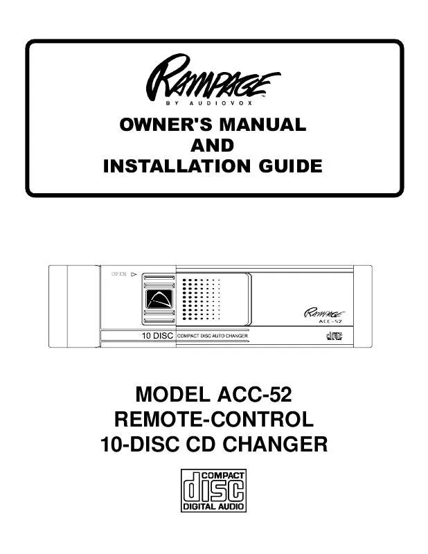 Mode d'emploi AUDIOVOX ACC-52