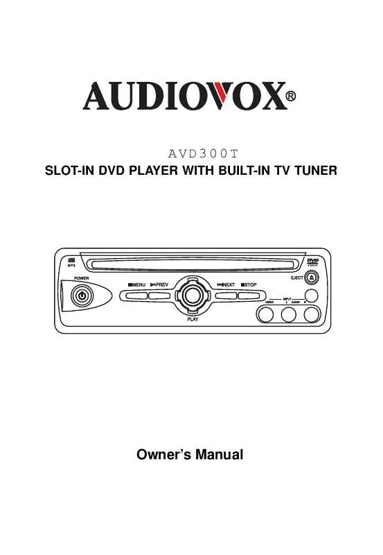 Mode d'emploi AUDIOVOX AVD300T