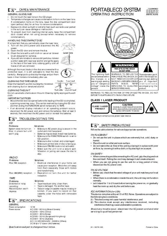 Mode d'emploi AUDIOVOX CE248