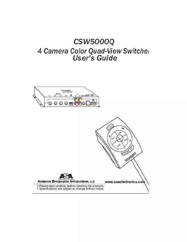 Mode d'emploi AUDIOVOX CSW5000Q