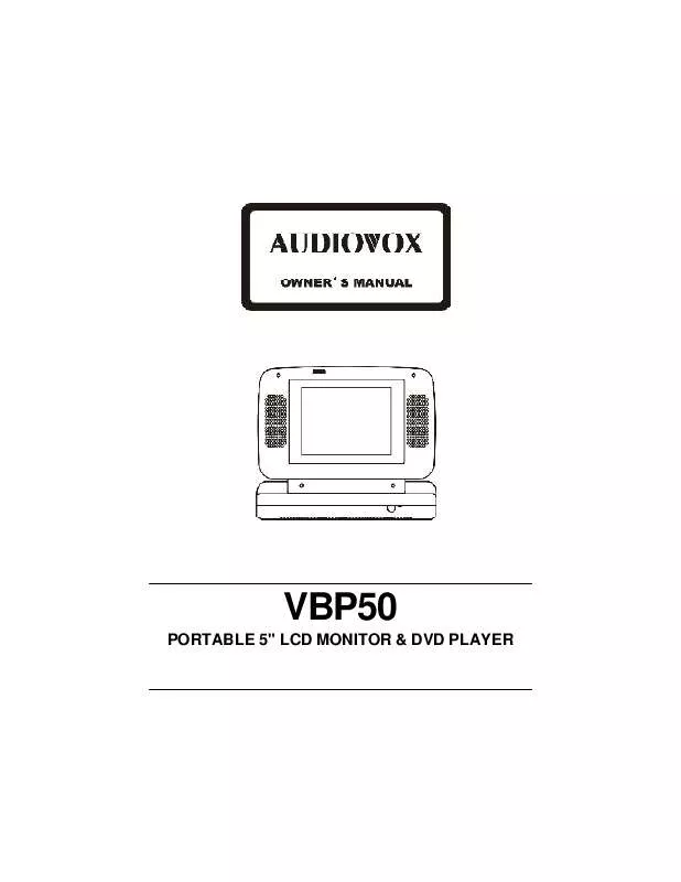 Mode d'emploi AUDIOVOX VBP50