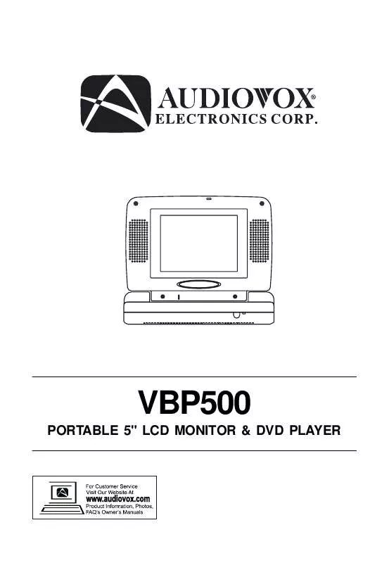 Mode d'emploi AUDIOVOX VBP500