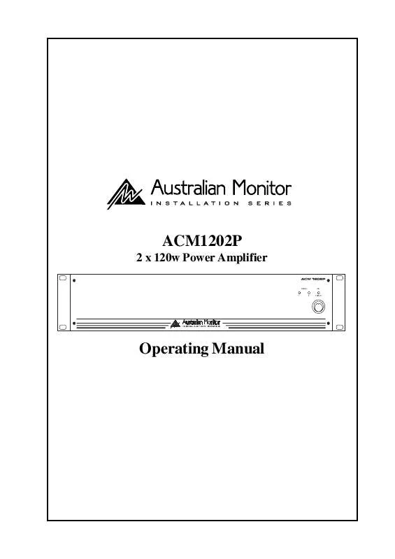 Mode d'emploi AUSTRALIAN MONITOR ACM1202P
