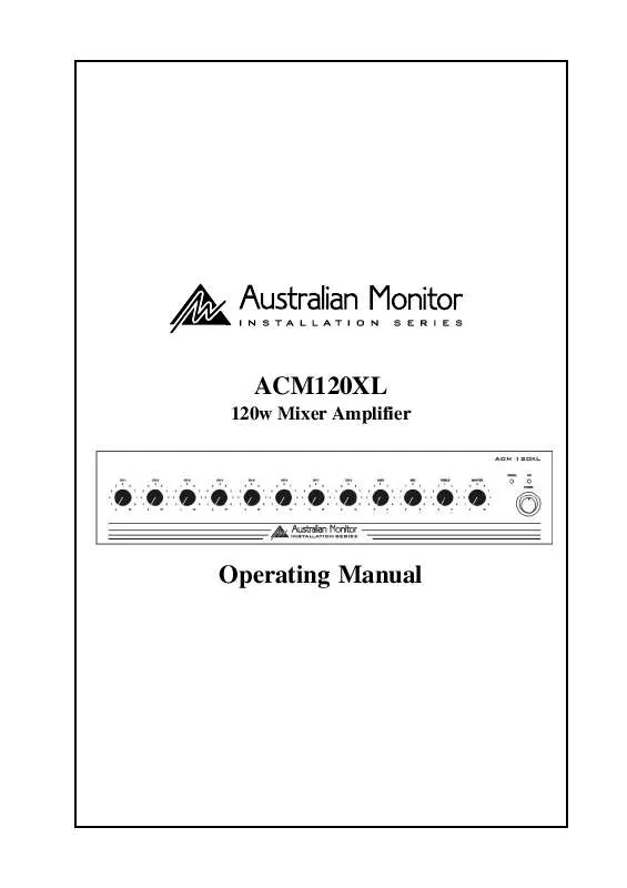 Mode d'emploi AUSTRALIAN MONITOR ACM120XL
