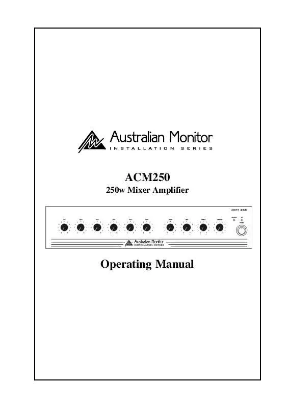Mode d'emploi AUSTRALIAN MONITOR ACM250