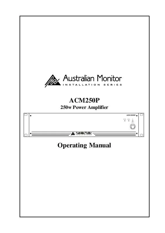 Mode d'emploi AUSTRALIAN MONITOR ACM250P