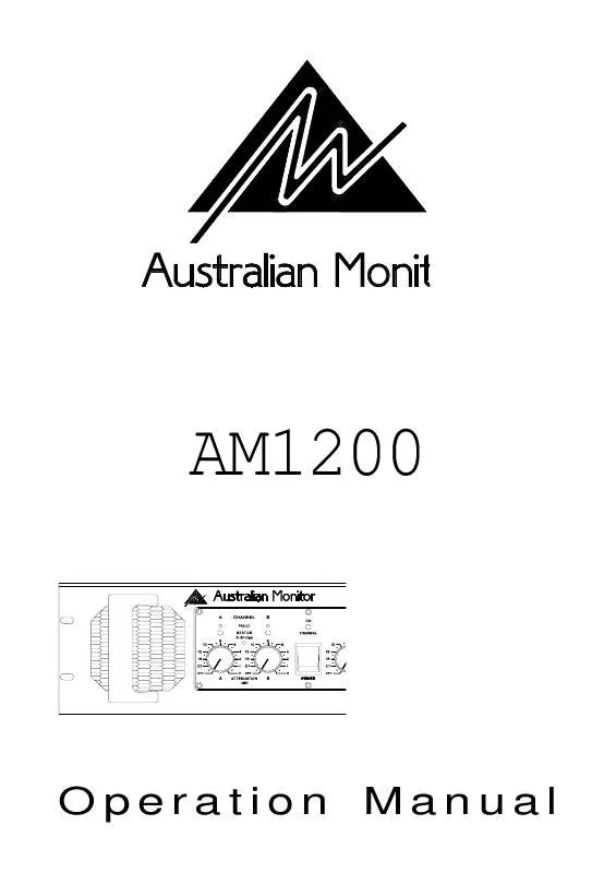 Mode d'emploi AUSTRALIAN MONITOR AM1200