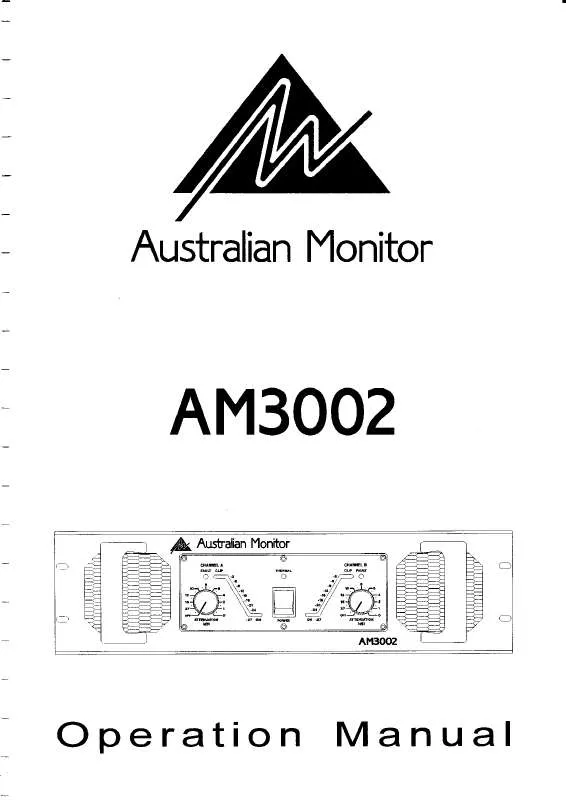 Mode d'emploi AUSTRALIAN MONITOR AM3002