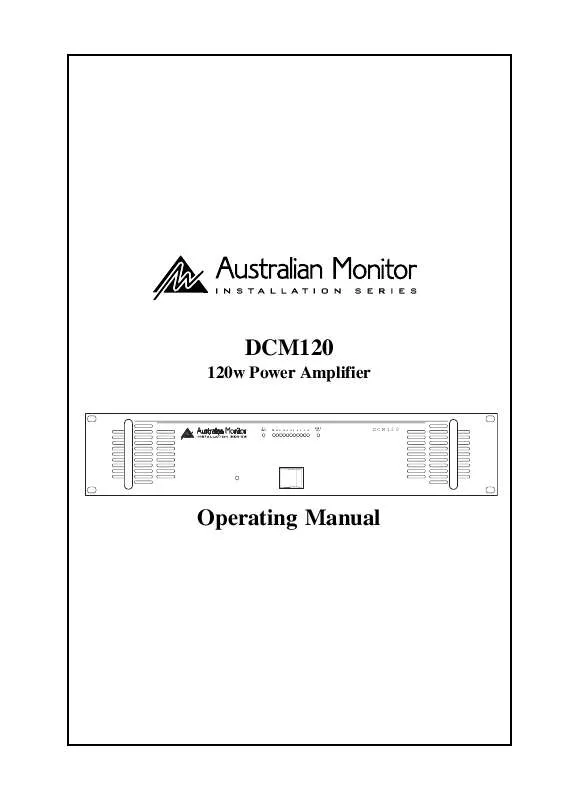 Mode d'emploi AUSTRALIAN MONITOR DCM120