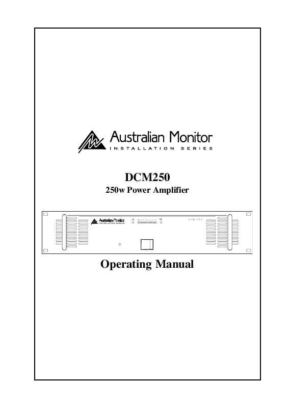 Mode d'emploi AUSTRALIAN MONITOR DCM250